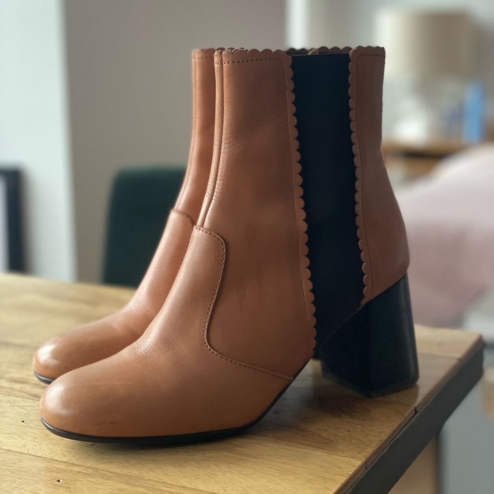 Tan Leather Ankle Boots